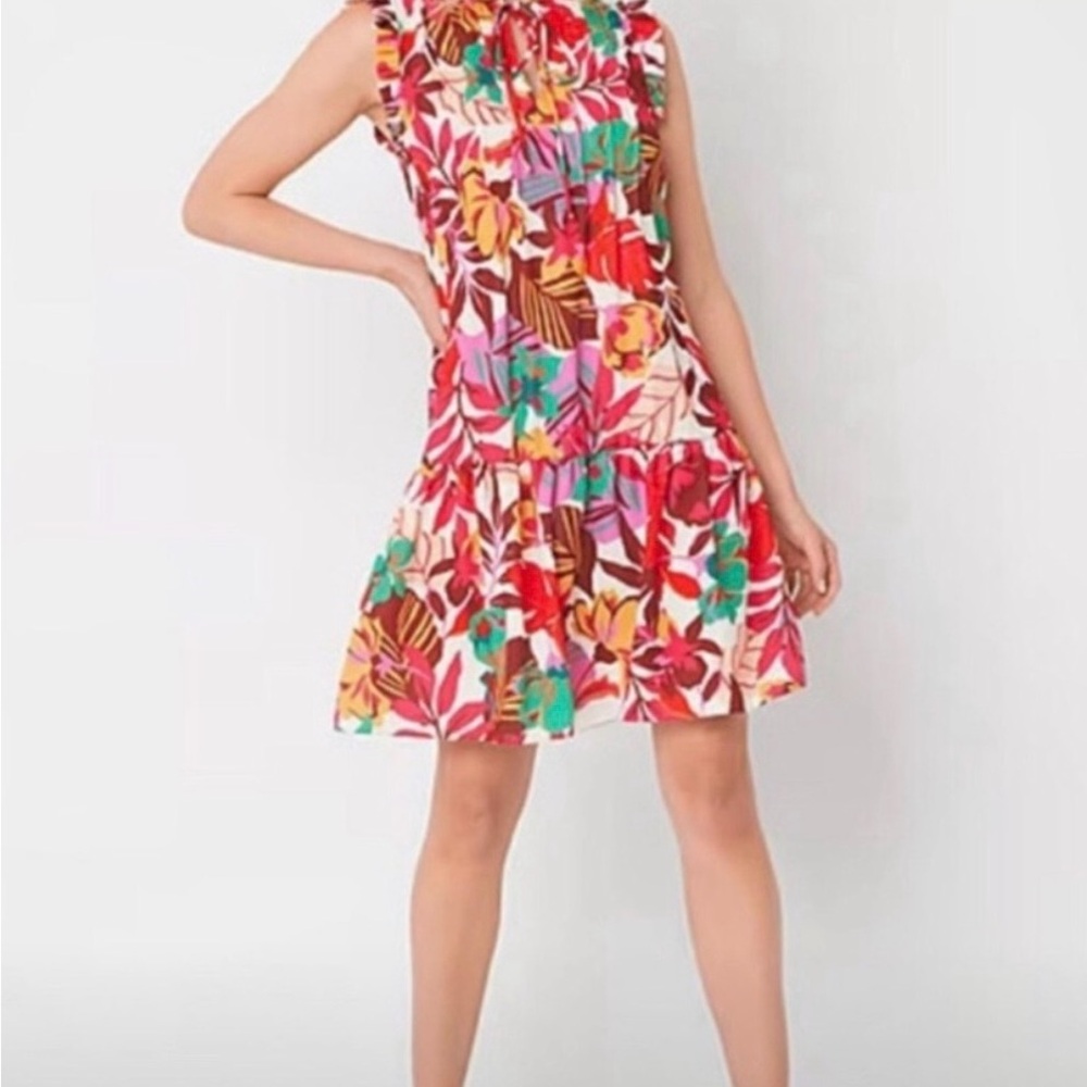 Tropical Floral Mini Dress 🌺